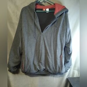 Marlboro Men's Gray and Red Men's Pullover Zip up Hoodie
